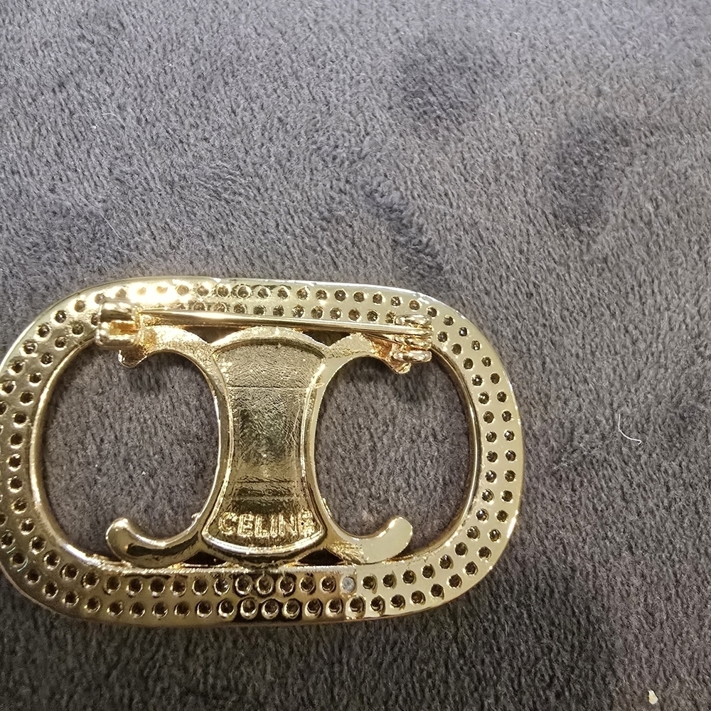 Celine 18kgp Gold and Silver Women's Jewelry Brooch - Picture 6 of 10